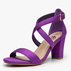 Purple Block Heels, Size 8